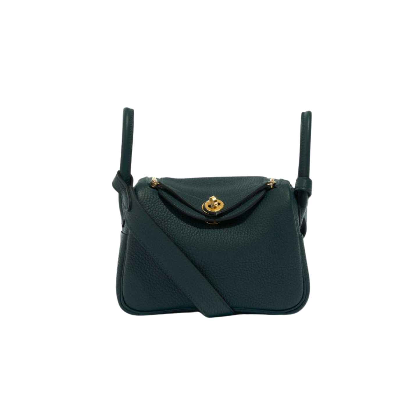 Hermes Lindy Mini Vert Cypress Clemence Leather