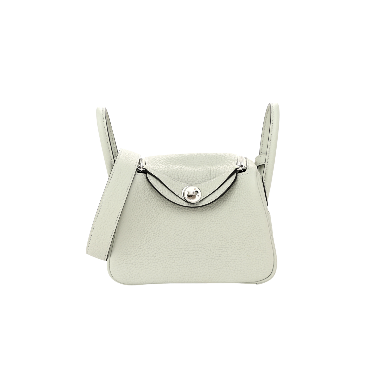 Hermes Lindy Mini Gris Neve Clemence Leather