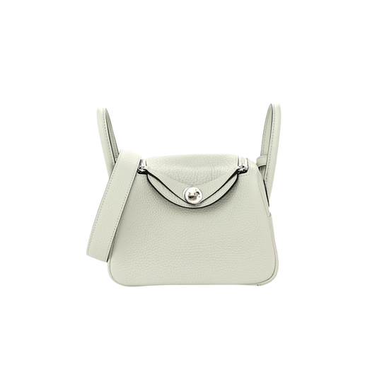 Hermes Lindy Mini Gris Neve Clemence Leather