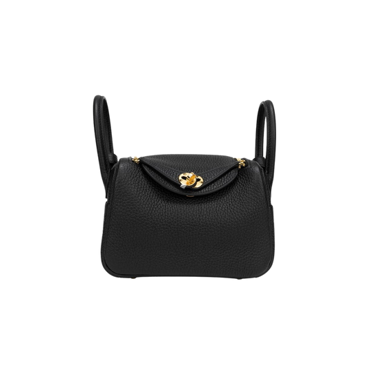 Hermes Lindy Mini Noir Clemence Leather