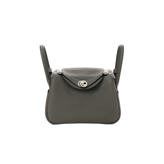 Hermes Lindy Mini Gris Meyer Clemence Leather