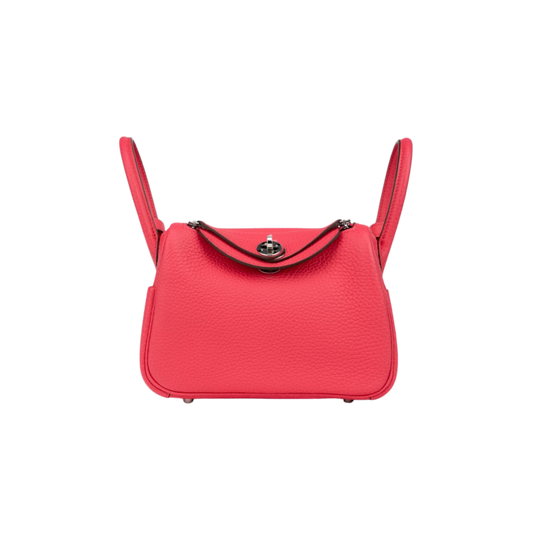 Hermes Lindy Mini Rose Extreme Clemence Leather