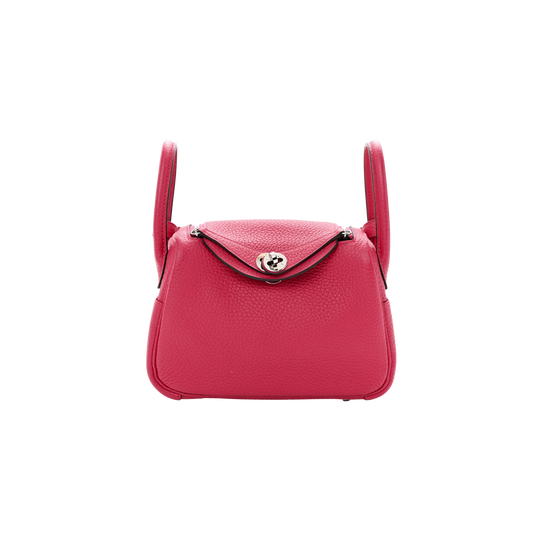 Hermes Lindy Mini Rose Pourpre Clemence Leather