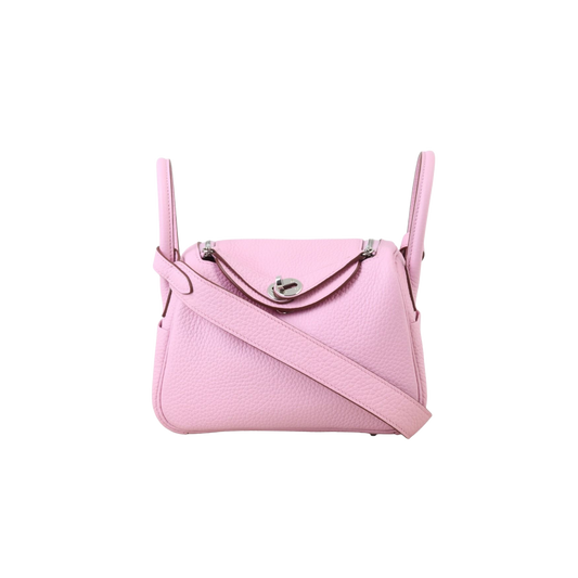 Hermes Lindy Mini Rose Sakura Clemence Leather