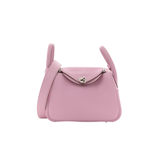 Hermes Lindy Mini Mauve Sylvestre Clemence Leather