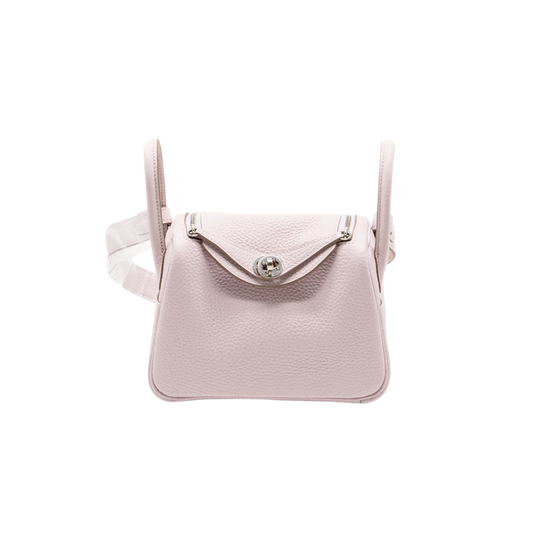 Hermes Lindy Mini Mauve Pale Clemence Leather
