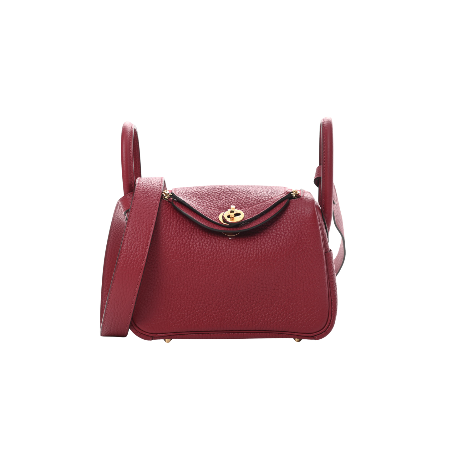 Hermes Lindy Mini Rouge Grenat Clemence Leather