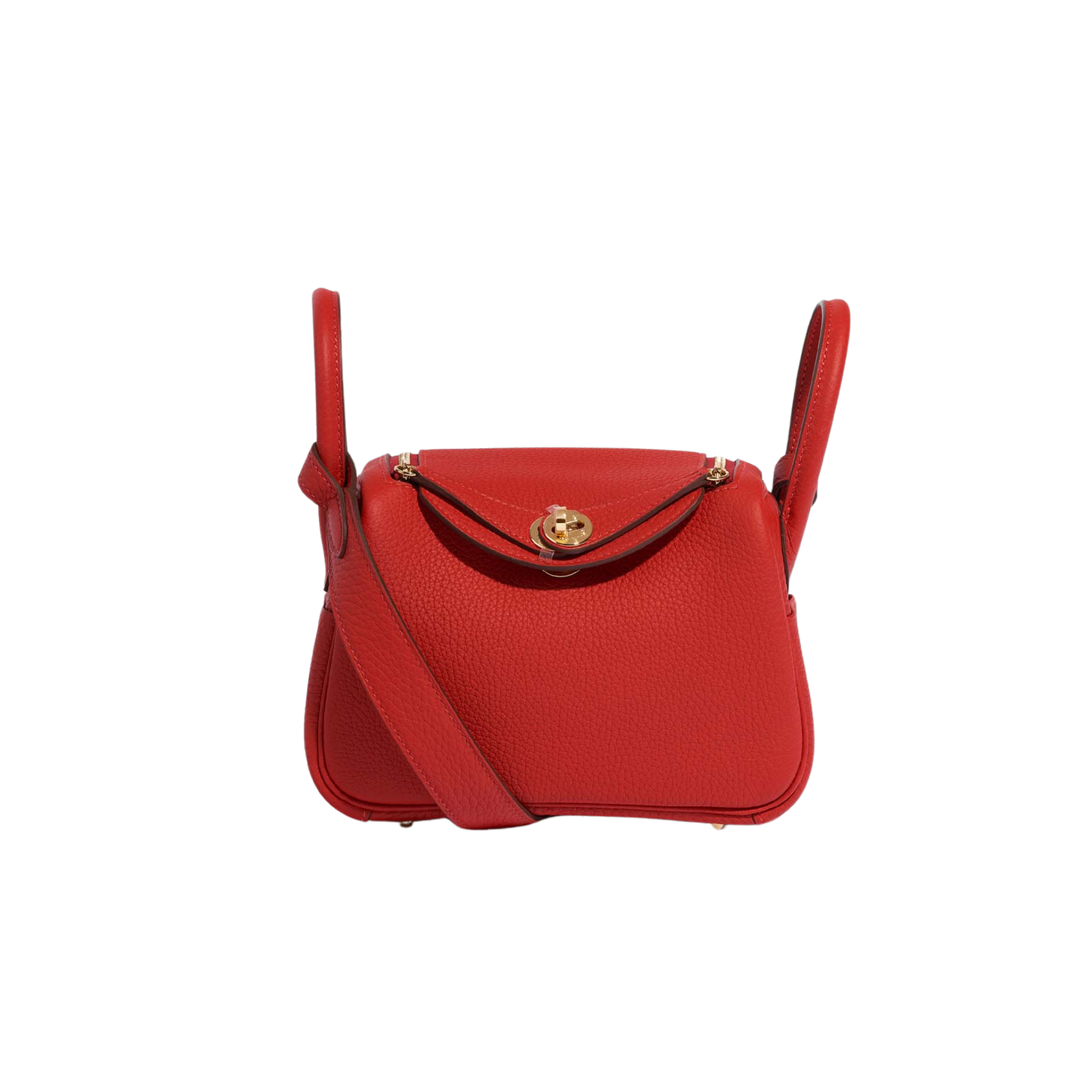 Hermes Lindy Mini Vermillon Clemence Leather