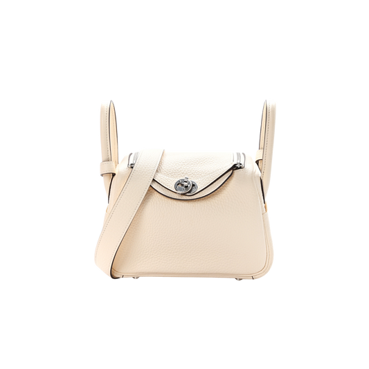 Hermes Lindy Mini Craie Clemence Leather