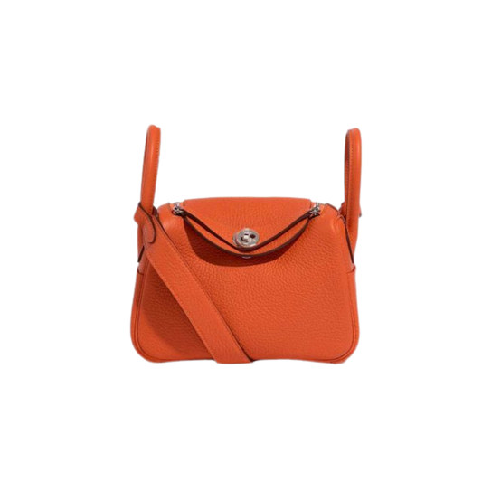 Hermes Lindy Mini Feu Clemence Leather