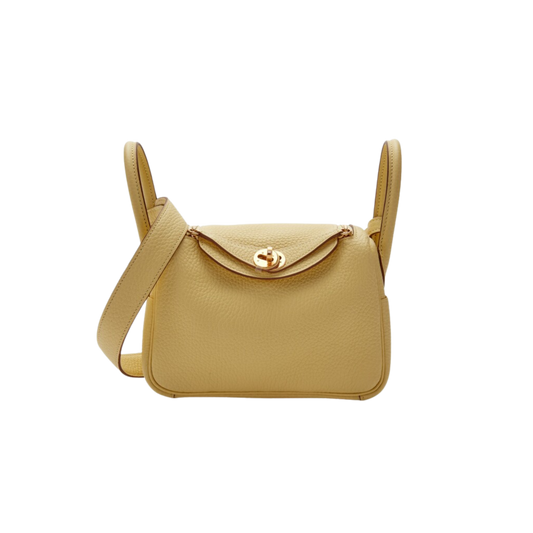 Hermes Lindy Mini Jaune Poussin Clemence Leather
