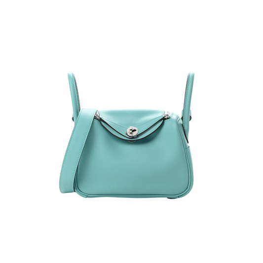 Hermes Lindy Mini Bleu Atoll Swift Leather
