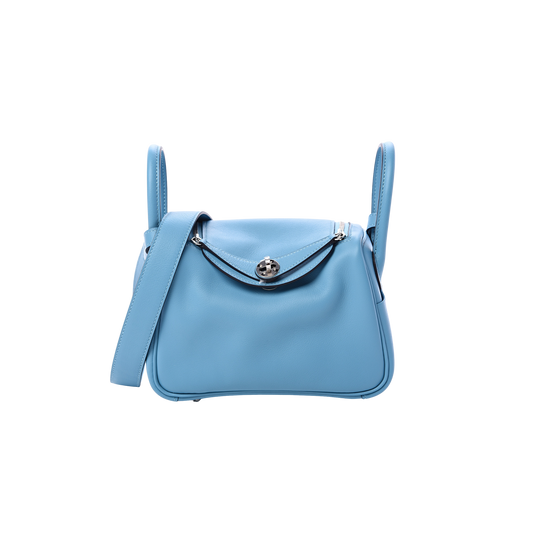 Hermes Lindy Mini Bleu du Nord Swift Leather