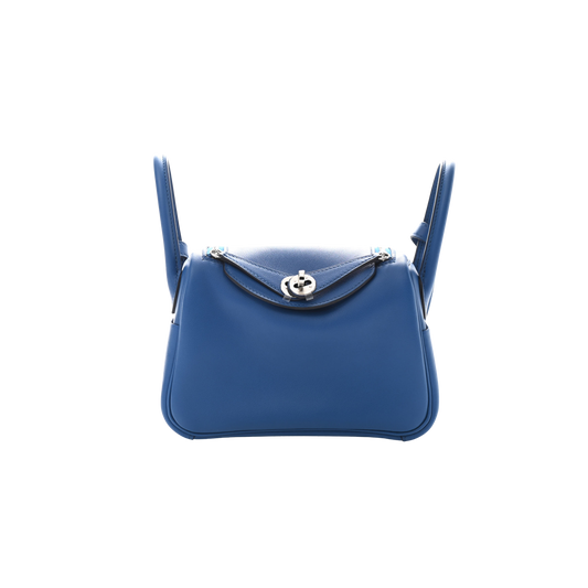 Hermes Lindy Mini Bleu France Swift Leather