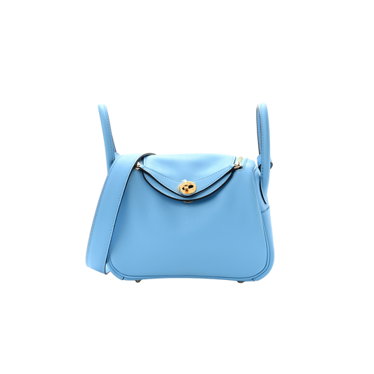 Hermes Lindy Mini Celeste Swift Leather