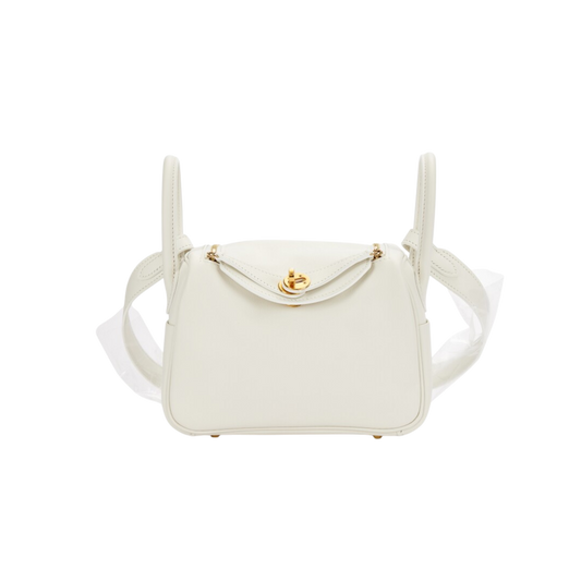 Hermes Lindy Mini New White Swift Leather