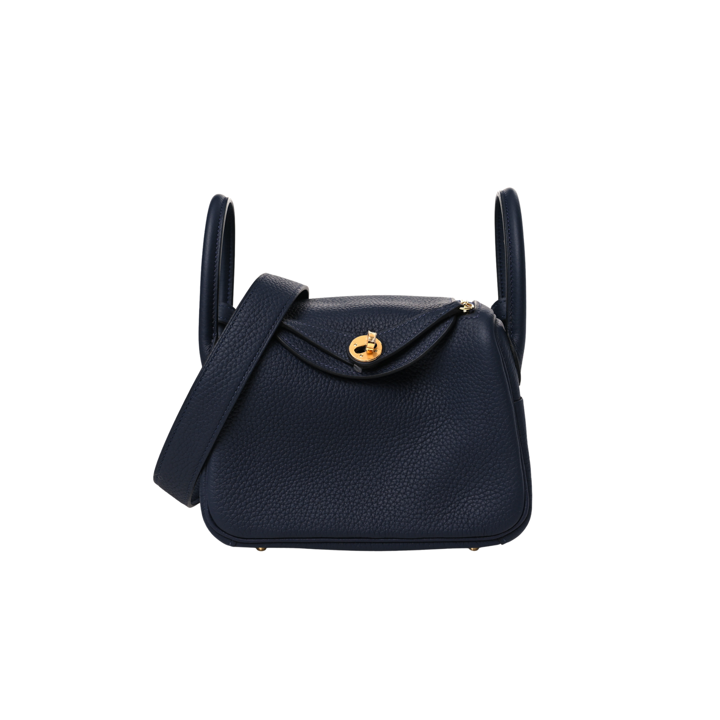 Hermes Lindy Mini Bleu Nuit Clemence Leather