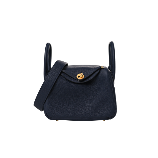 Hermes Lindy Mini Bleu Nuit Clemence Leather