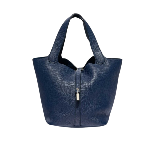 Hermes Picotin Lock 22 Bleu Saphir Clemence Leather