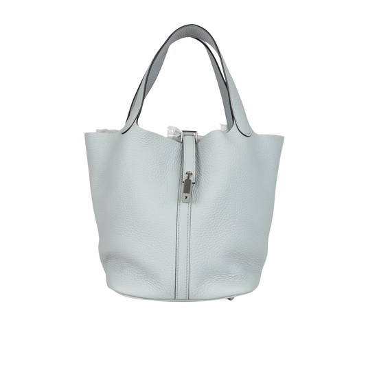 Hermes Picotin Lock 22 Bleu Pale Clemence Leather