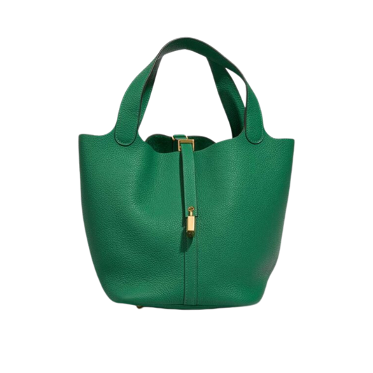 Hermes Picotin Lock 22 Vert Jade Clemence Leather