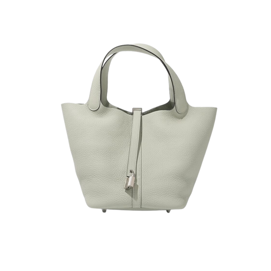 Hermes Picotin Lock 22 Gris Neve Clemence Leather