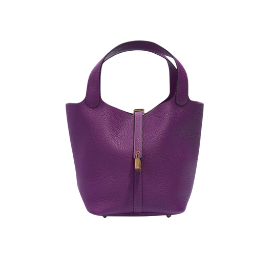 Hermes Picotin Lock 22 Anemone Clemence Leather