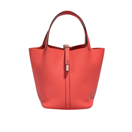 Hermes Picotin Lock 22 Rose Texas Clemence Leather
