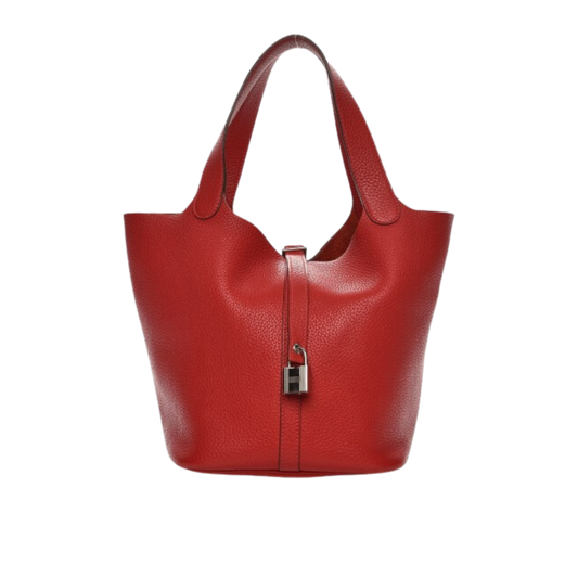 Hermes Picotin Lock 22 Rouge Casaque Clemence Leather