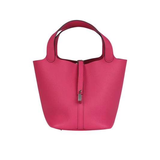 Hermes Picotin Lock 22 Rose Shocking Clemence Leather
