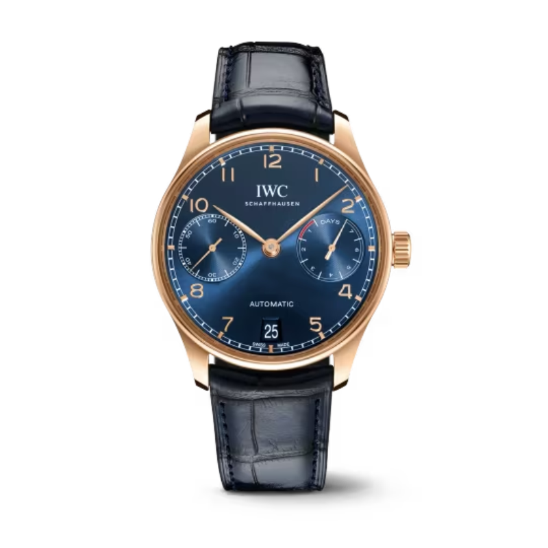 PORTUGIESER AUTOMATIC BOUTIQUE EDITION 42 MM GOLD WITH BLUE DIAL