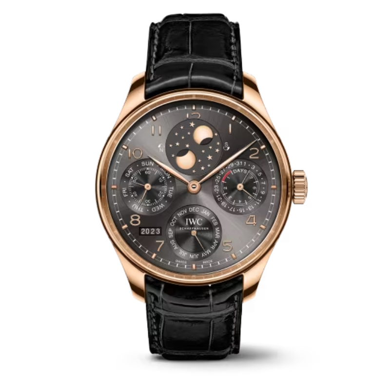 PORTUGIESER PERPETUAL CALENDAR 44 MM GOLD WITH GRAY DIAL