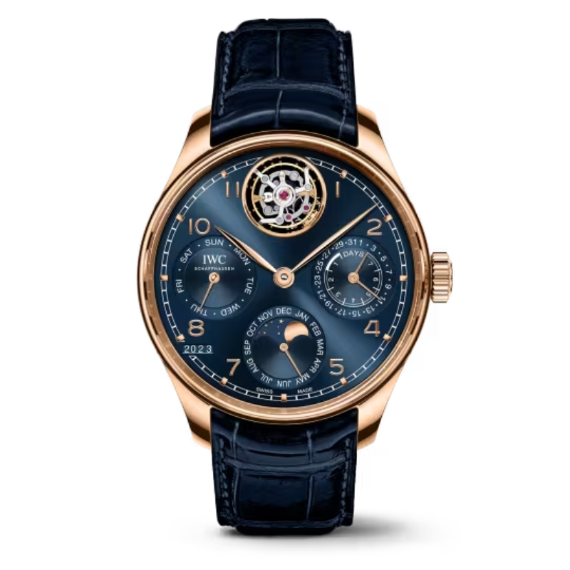 PORTUGIESER PERPETUAL CALENDAR TOURBILLON BOUTIQUE EDITION 45 MM GOLD WITH GRAY DIAL