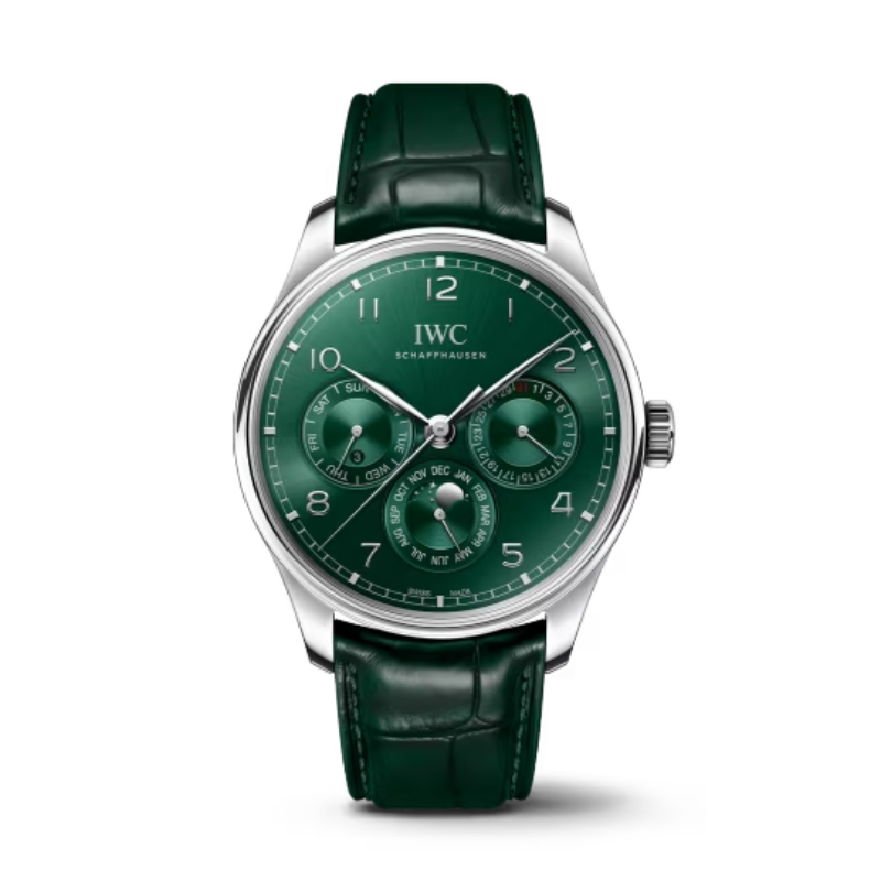 PORTUGIESER PERPETUAL CALENDAR 42 MM STAINLESS STEEL WITH GREEN DIAL