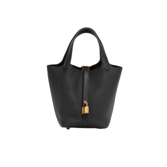 Hermes Picotin Lock 18 Noir Clemence Leather
