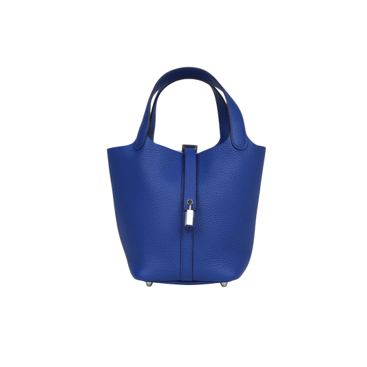 Hermes Picotin Lock 18 Bleu Royal Clemence Leather