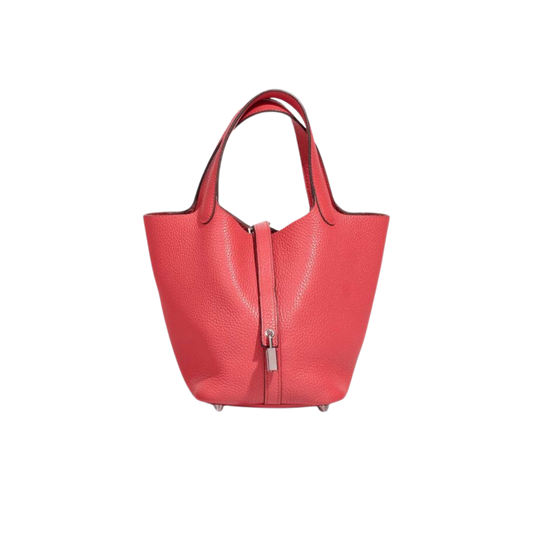 Hermes Picotin Lock 18 Rose Texas Clemence Leather