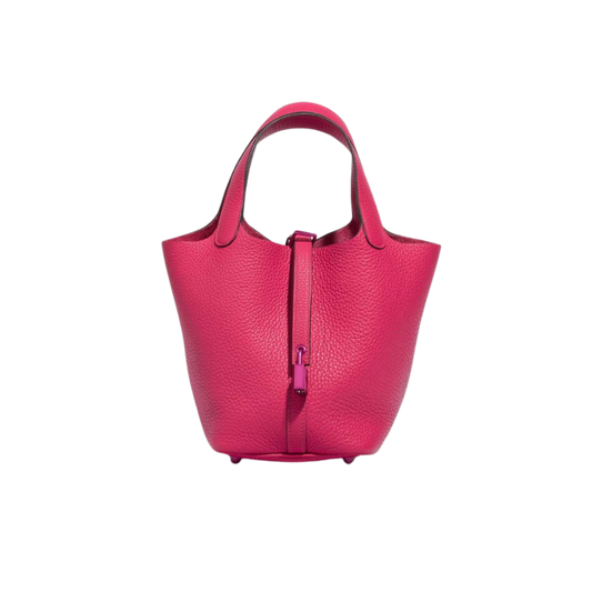 Hermes Picotin Lock 18 Rose Mexico Clemence Leather