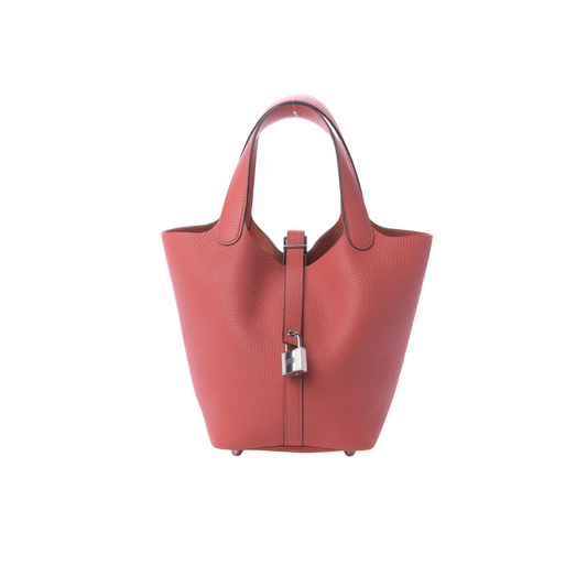 Hermes Picotin Lock 18 Rose Jaipur Clemence Leather