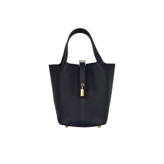 Hermes Picotin Lock 18 Bleu Nuit Clemence Leather