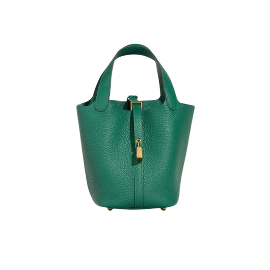 Hermes Picotin Lock 18 Vert Vertigo Clemence Leather