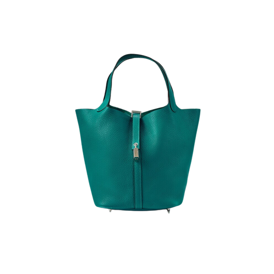 Hermes Picotin Lock 18 Vert Verone Clemence Leather