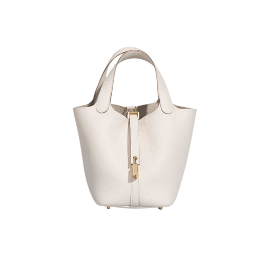 Hermes Picotin Lock 18 Gris Pale Clemence Leather