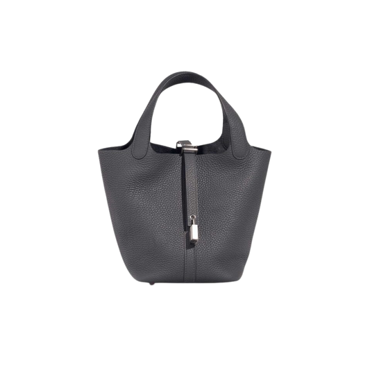 Hermes Picotin Lock 18 Gris Misty Clemence Leather