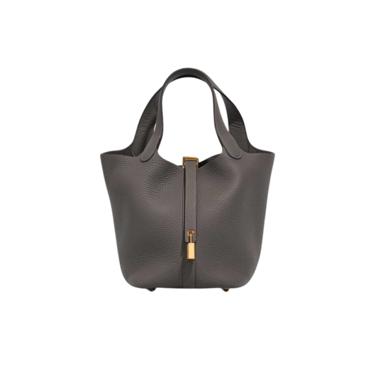 Hermes Picotin Lock 18 Gris Meyer Clemence Leather