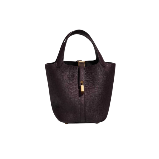 Hermes Picotin Lock 18 Prunoir Clemence Leather