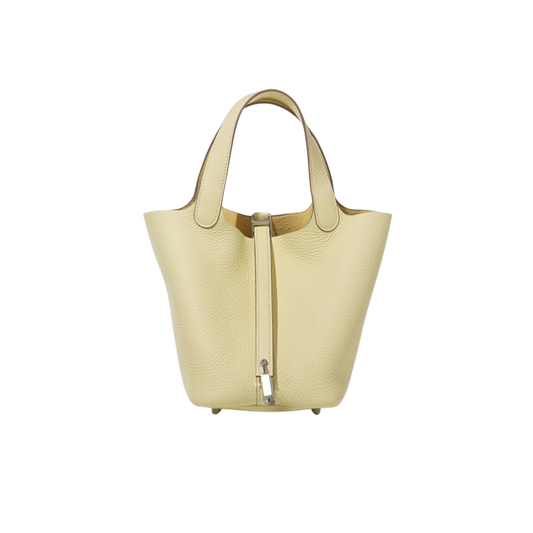 Hermes Picotin Lock 18 Jaune Milton Clemence Leather