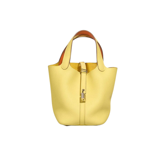 Hermes Picotin Lock 18 Limoncello Clemence Leather
