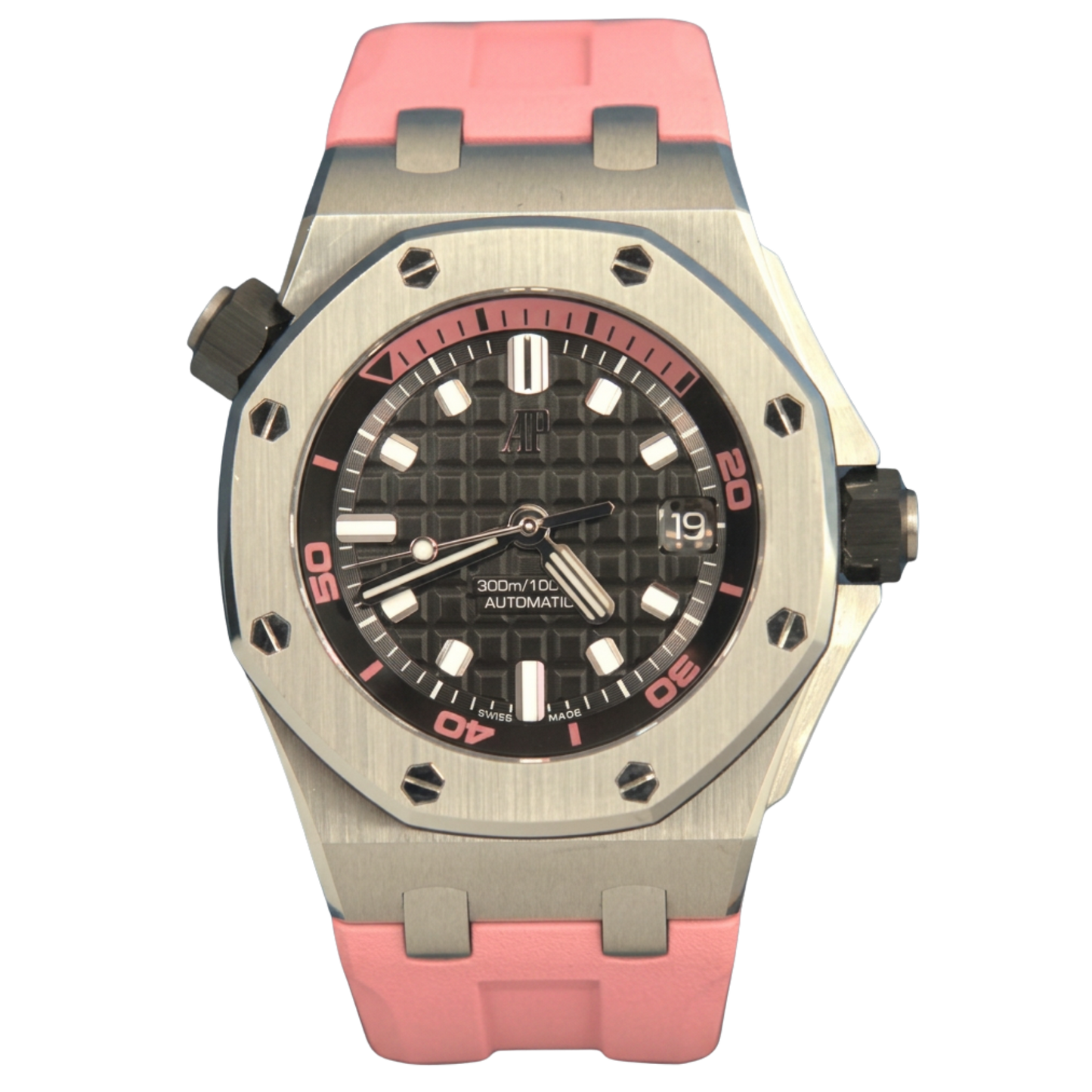 Audemars Piguet Royal Oak Offshore Diver Ref. 15720ST.OO.A010CA.01 42mm Stainless Steel (Pink and Black)