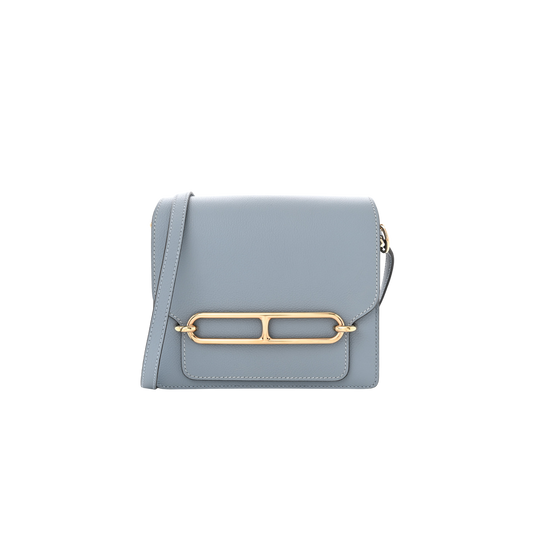 Hermes Roulis Mini Bleu Lin Evercolor Leather